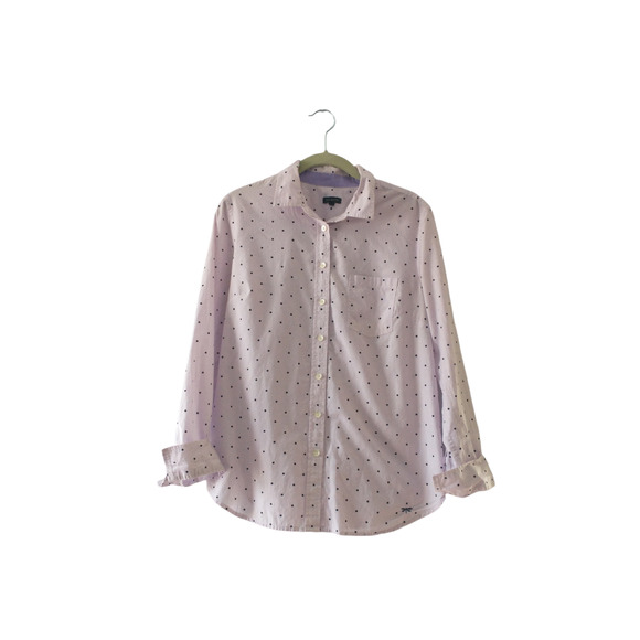 Talbots Tops - Talbots Lavender Button Up Shirt Sz 12 Cotton Polka Dot Workwear Normcore Casual